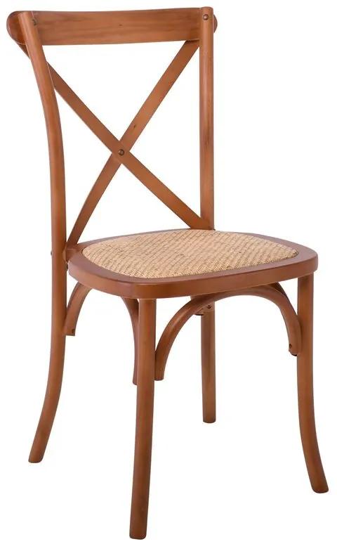 DESTINY Καρέκλα Τραπεζαρίας Οξιά Καρυδί, Κάθισμα Ψάθα, Στοιβαζόμενη  48x52x89cm [-Καρυδί-] [-Ξύλο-] Ε7020,2
