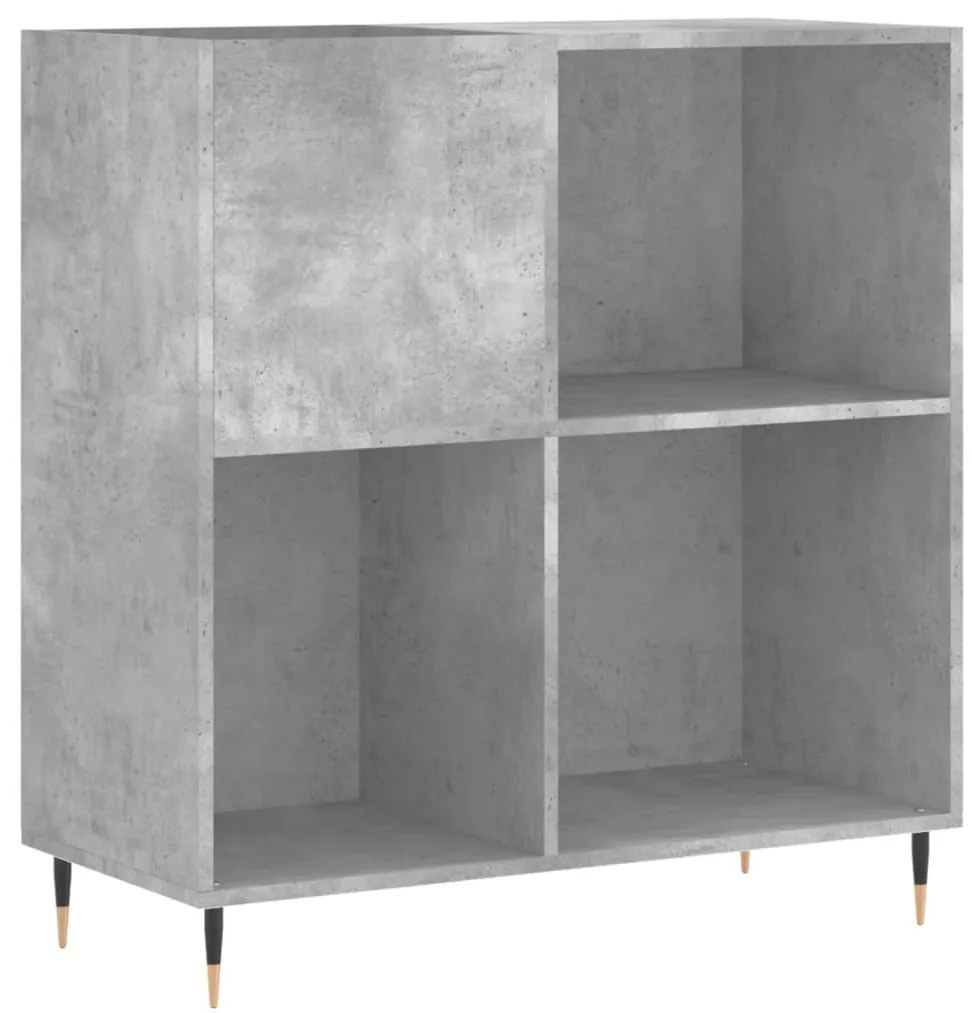 vidaXL Δισκοθήκη Γκρι Σκυροδέματος 84,5 x 38 x 89 εκ από Επεξεργ. Ξύλο