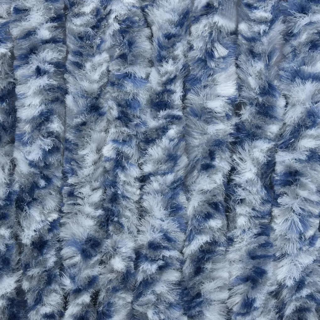 vidaXL Σήτα - Κουρτίνα Πόρτας Μπλε/Λευκό/Ασημί 90 x 220 εκ. από Σενίλ