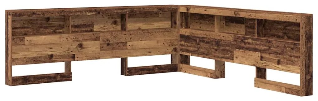 vidaXL Κεφαλάρι Αποθήκης με ράφι Παλιό Ξύλο 200 cm Επεξεργασμένο ξύλο