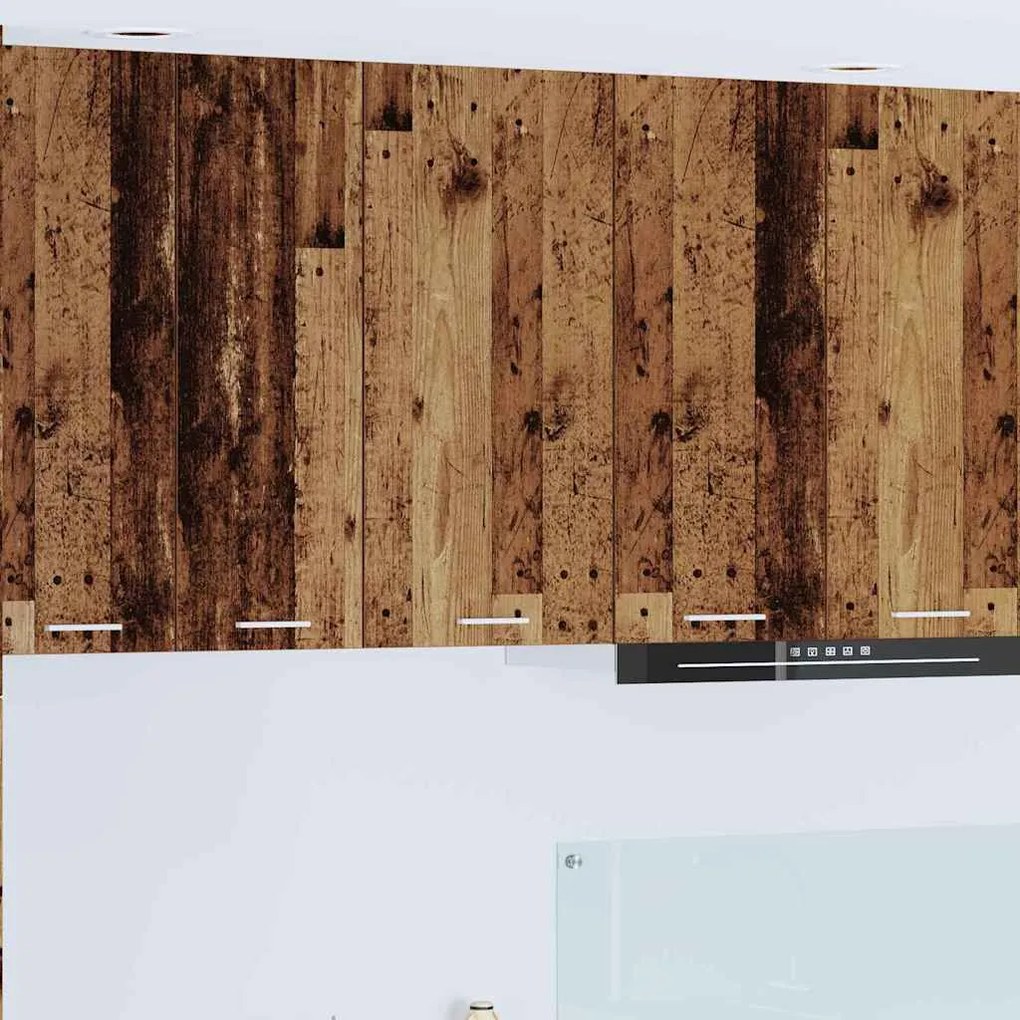 Κρεμαστό ντουλάπι Παλαιό Ξύλο και Λευκό 40 x 31 x 80 εκ.