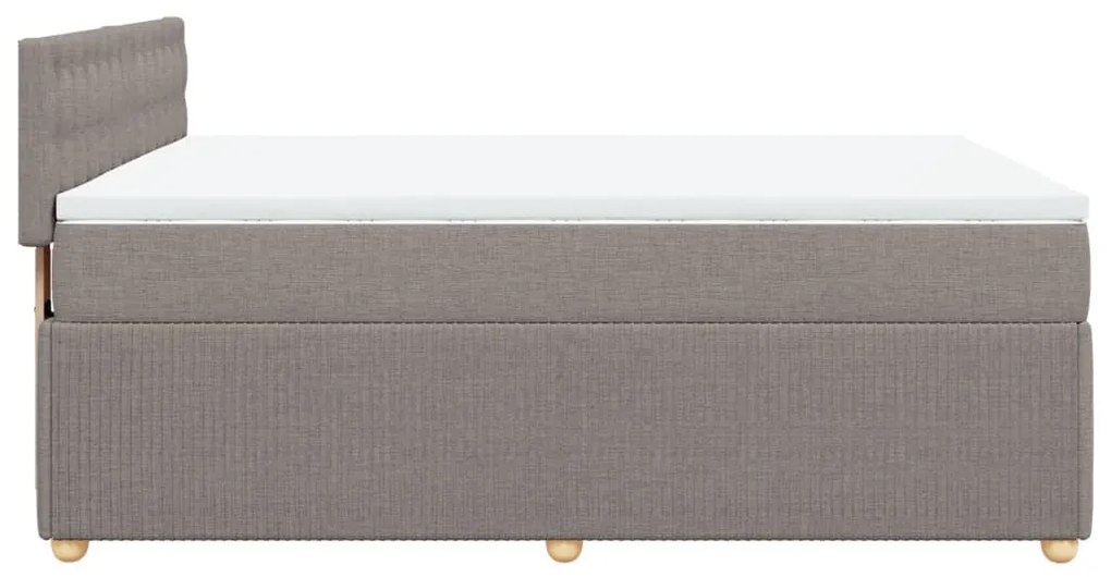 Κρεβάτι Boxspring με Στρώμα Taupe 160x200 εκ. Υφασμάτινο - Μπεζ-Γκρι