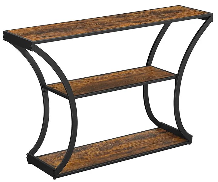 Μεταλλική Κονσόλα με 3 Ξύλινα Ράφια 120 x 30 x 80 cm VASAGLE LNT089B01 - 12 άτοκες δόσεις και 5% cash back