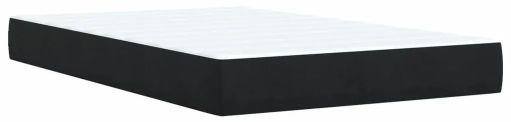 Κρεβάτι Boxspring με Στρώμα Μαύρο 120 x 200 εκ. Βελούδινο - Μαύρο