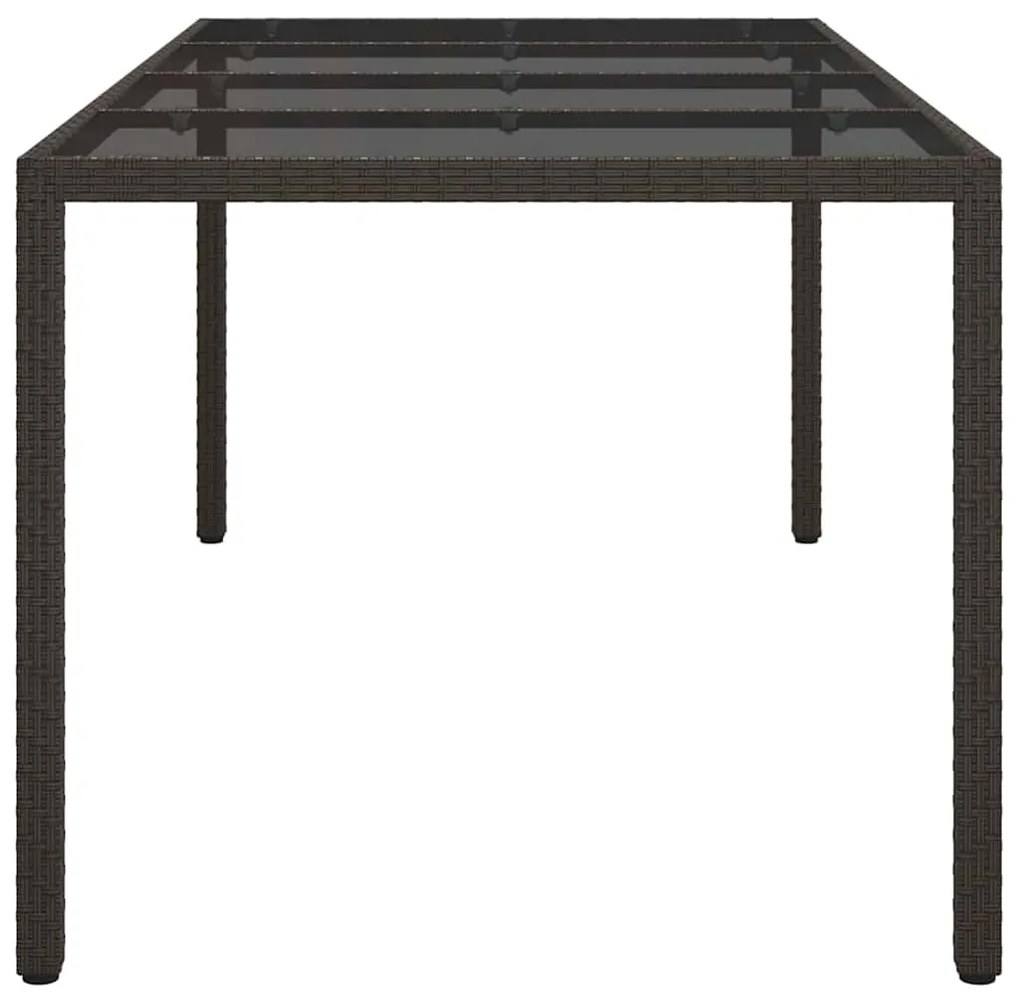 vidaXL Τραπέζι Κήπου για Φαγητό Καφέ 190 x 90 x 75 cm Πολυ ράταν