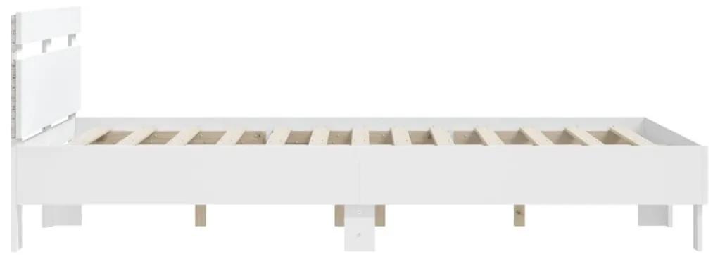 Πλαίσιο Κρεβατιού με Κεφαλάρι/LED Λευκό 150 x 200 εκ - Λευκό