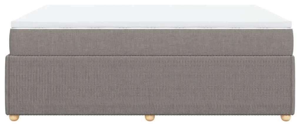 Κρεβάτι Boxspring με Στρώμα Taupe 140x200 εκ. Υφασμάτινο - Μπεζ-Γκρι