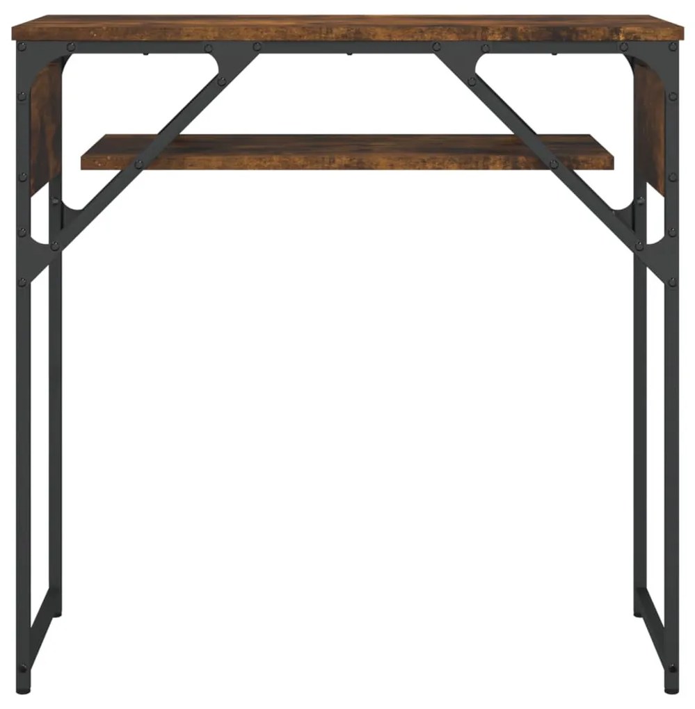 vidaXL Τραπέζι Κονσόλα με Ράφι Καπνιστή Δρυς 75x30x75 εκ. Επεξ. Ξύλο