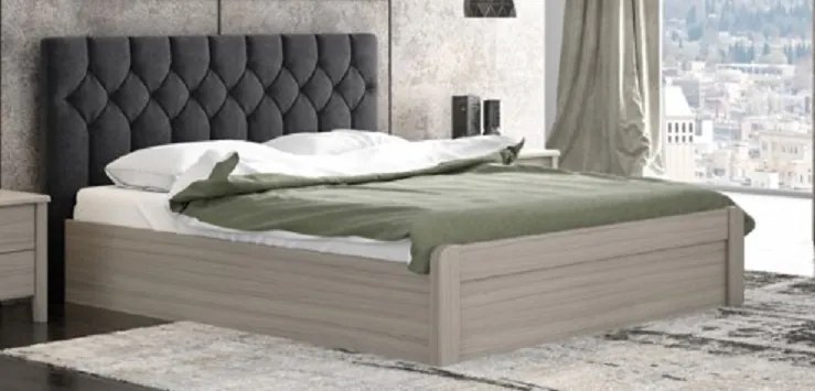 Κρεβάτι Νο56 160x190 Υφ Μαύρο Υπέρδιπλο Οξυά MDF Όλιβ Με Επιλογές Χρωμάτων ΣΒ9-56-12