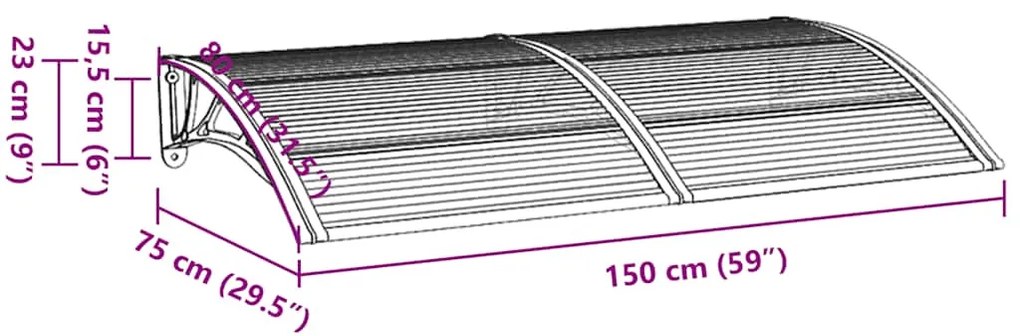 ΣΤΕΓΑΣΤΡΟ ΠΟΡΤΑΣ ΓΚΡΙ 150 X 80 ΕΚ. ΑΠΟ ΠΟΛΥΚΑΡΒΟΝΙΚΟ 153579