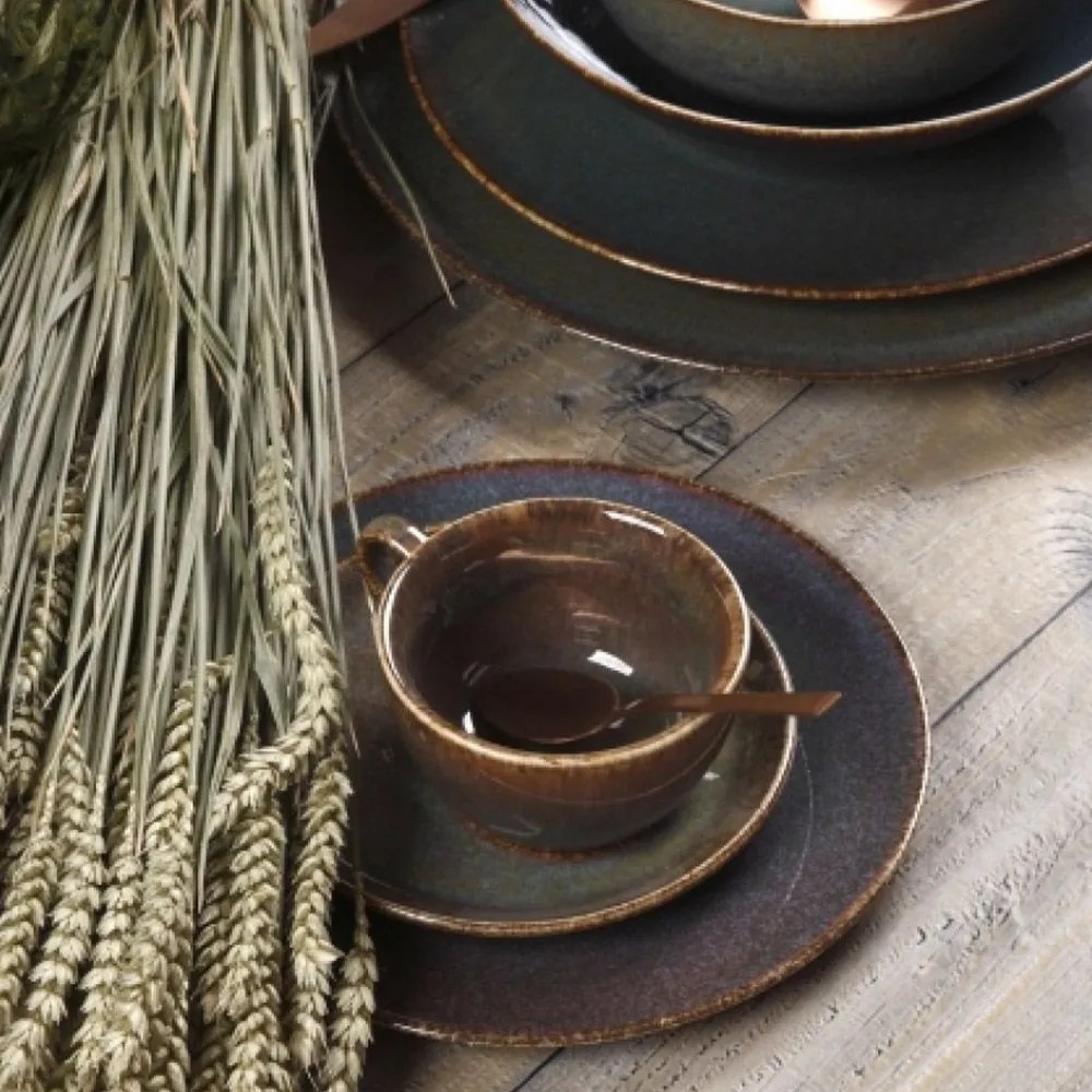 Φλυτζάνι Καφέ Cappucino Με Πιατάκι 47.200.16 290ml Emerald Green Cryspo Trio Πορσελάνη