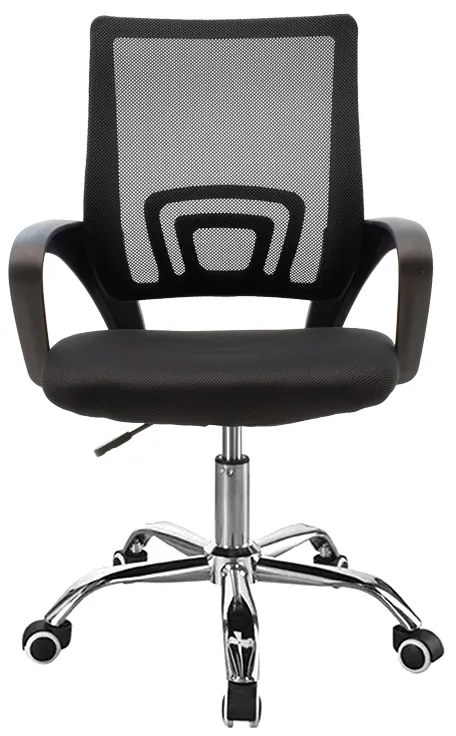 Καρέκλα γραφείου Lila με ύφασμα mesh σε μαύρη απόχρωση 60x48x85-95