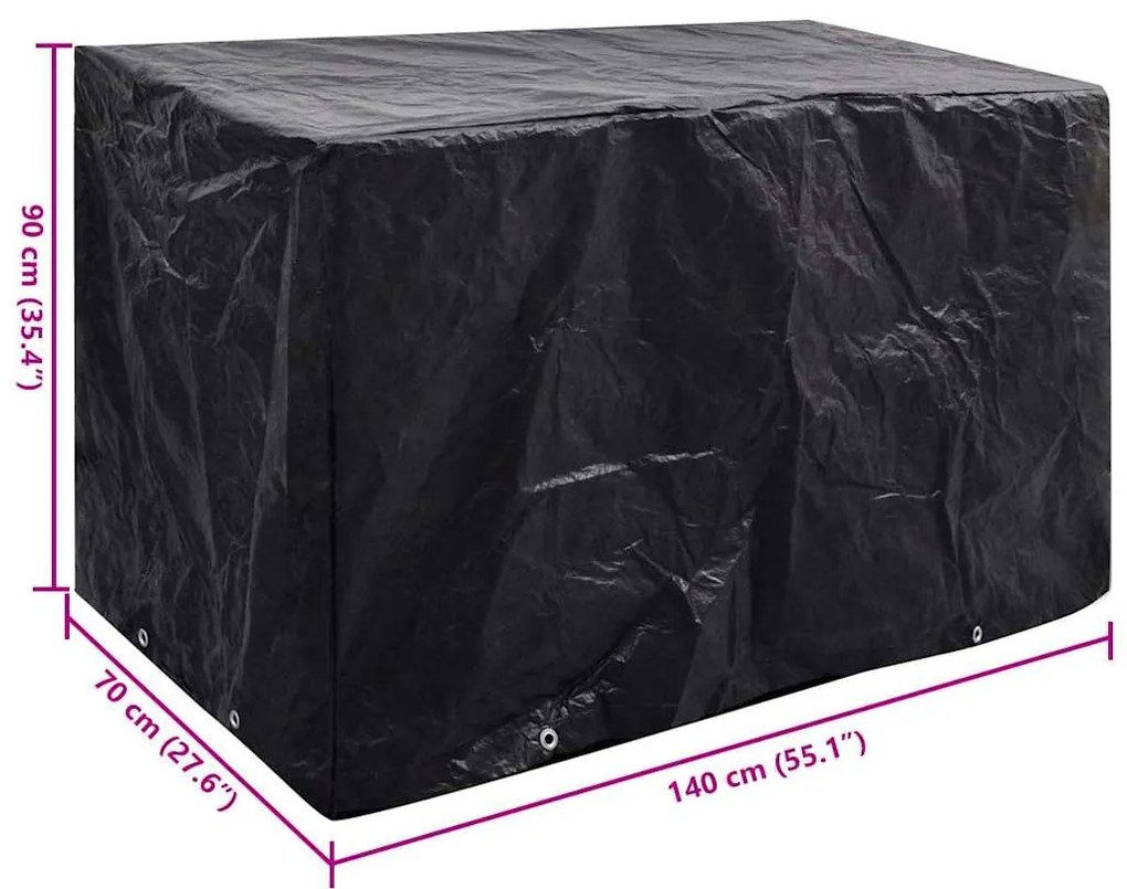 vidaXL Κάλυμμα Επίπλων Κήπου με 8 Κρίκους 140 x 70 x 90 εκ.