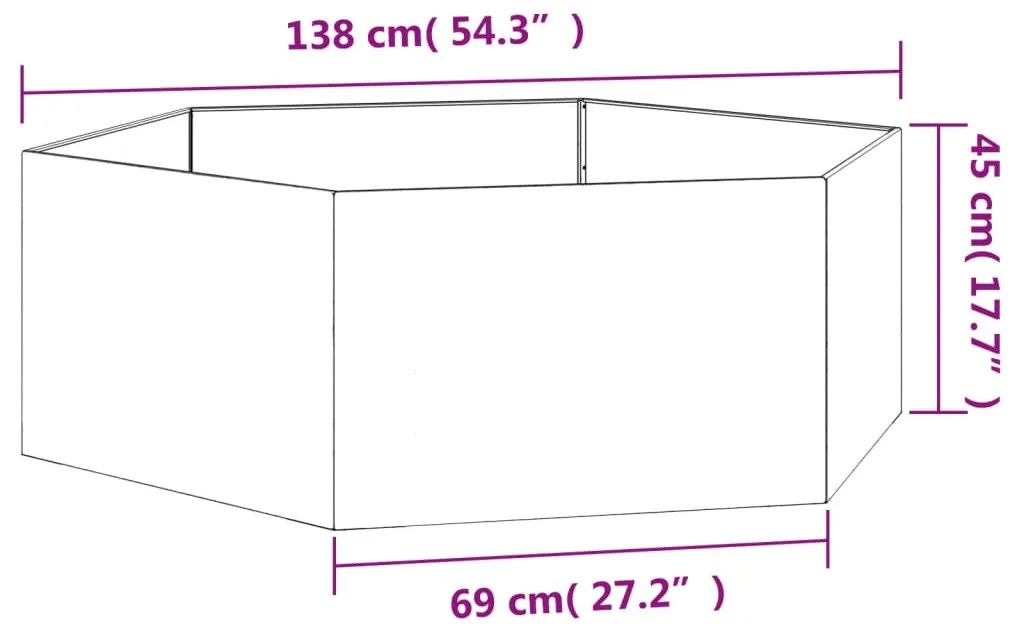 Ζαρντινιέρα Σκουρ. 138 x 120 x 45εκ. Ατσάλι Σκληρυθέν στον Αέρα - Καφέ