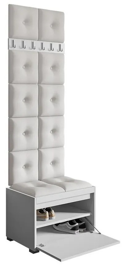 Σετ διαδρόμου Trenton 134, 207x64x34cm, 25 kg, Πλαστικοποιημένη μοριοσανίδα, Οικολογικό δέρμα, Τοίχου, Εντοιχισμένη | Epipla1.gr
