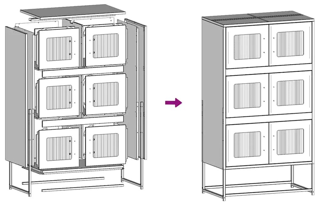 HIGHBOARD ΛΕΥΚΟ 68X39X123 CM ΑΤΣΑΛΙ 853355