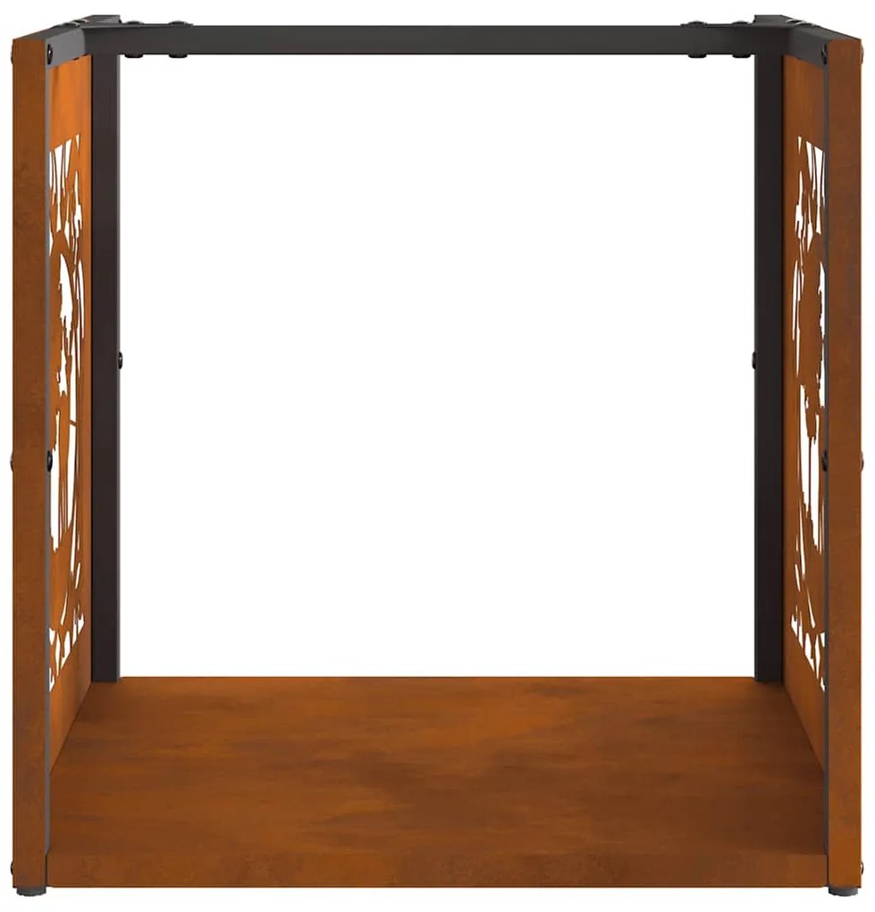 vidaXL Ράφι για καυσόξυλα  40x40x40 cm Ατσάλι σκληρυθέν στον αέρα