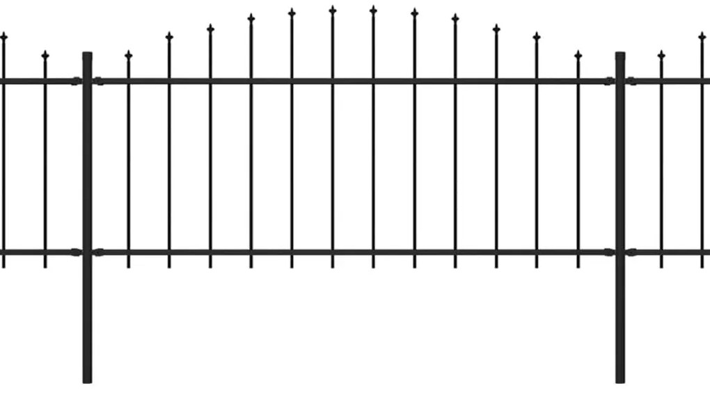 vidaXL Κάγκελα Περίφραξης με Λόγχες Μαύρα (0,5-0,75) x 8,5 μ. Ατσάλινα