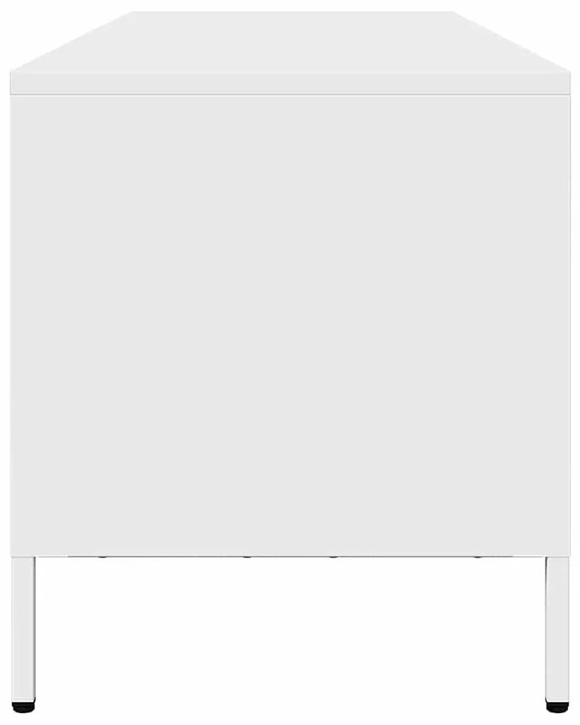 vidaXL ντουλάπι τηλεόρασης  Λευκό από χάλυβα ψυχρής έλασης