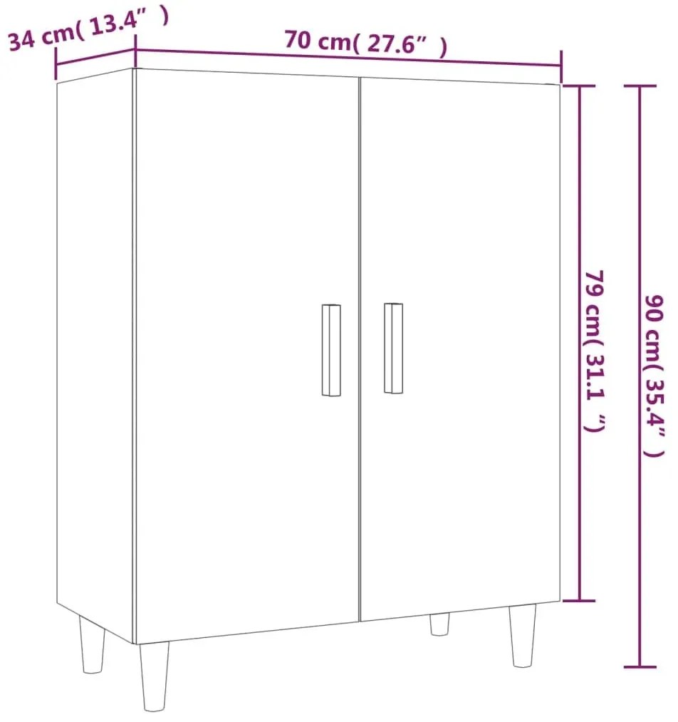 Ντουλάπι Λευκό 70 x 34 x 90 εκ. από Επεξεργασμένο Ξύλο - Λευκό