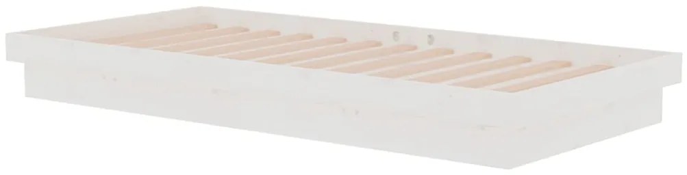 vidaXL Πλαίσιο Κρεβατιού Λευκό 90 x 190 εκ. Μασίφ Ξύλο Single
