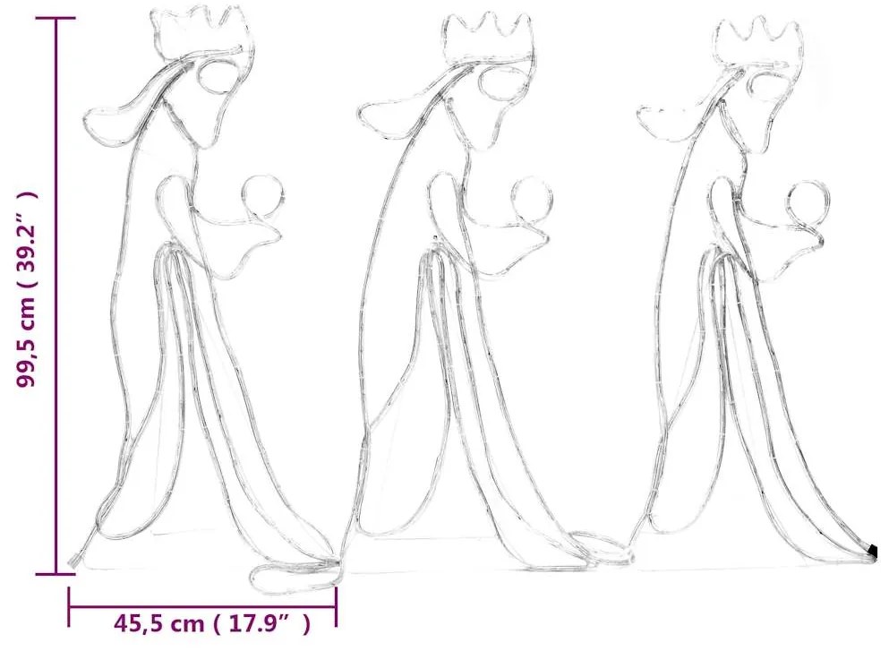 vidaXL Φιγούρα 3 Βασιλιάδες Χριστουγεννιάτικη με 504 LED 99,5x45,5 εκ.