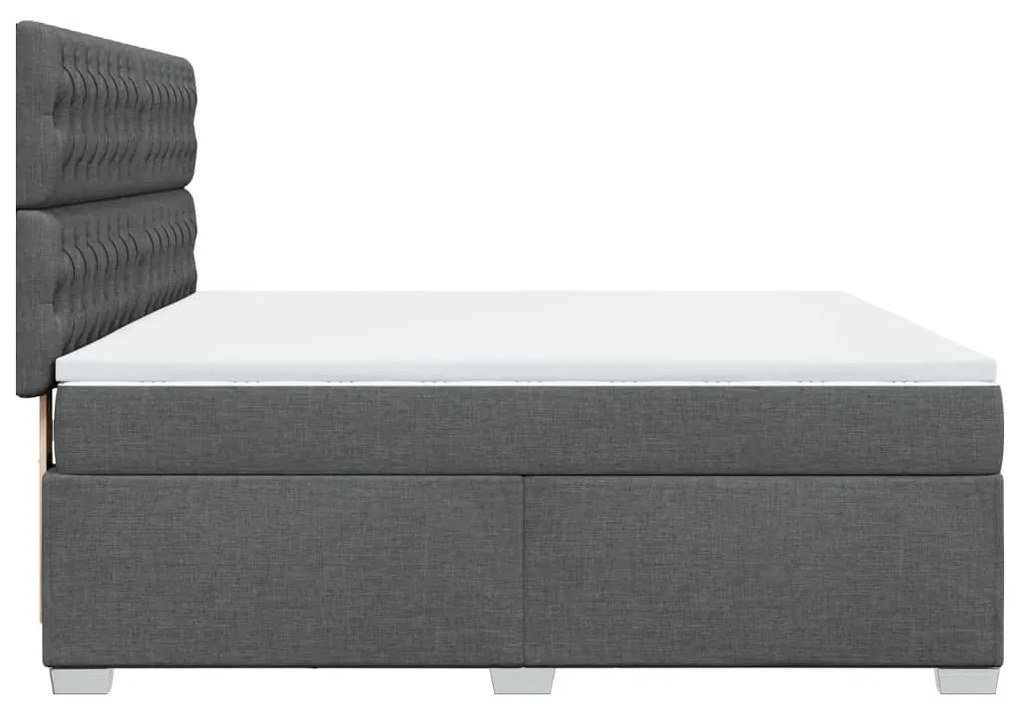 ΚΡΕΒΑΤΙ BOXSPRING ΜΕ ΣΤΡΩΜΑ ΣΚΟΥΡΟ ΓΚΡΙ 180X200 ΕΚ ΥΦΑΣΜΑΤΙΝ 3290575