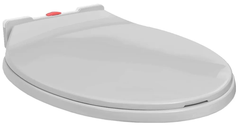 vidaXL Κάλυμμα Λεκάνης με Soft Close & Quick Release Οβάλ Ανοιχτό Γκρι
