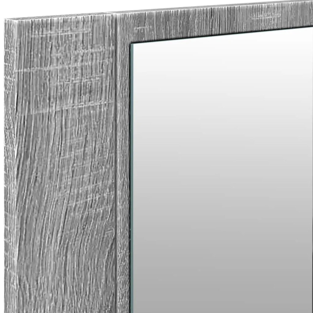 Ντουλάπι Μπάνιου με Καθρέφτη / LED Γκρι Sonoma 100x12x45 εκ. - Γκρι
