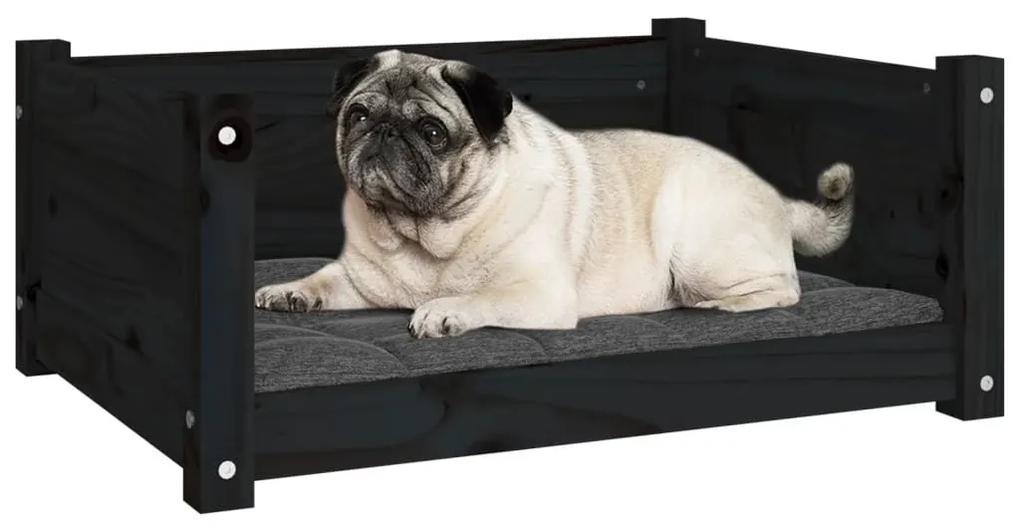 Κρεβάτι Σκύλου Μαύρο 65,5x50,5x28 εκ. από Μασίφ Ξύλο Πεύκου - Μαύρο