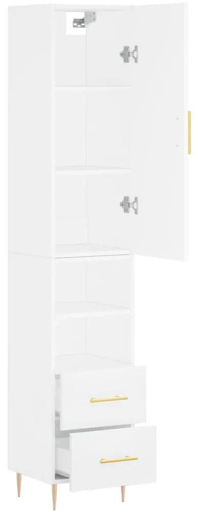 vidaXL Ντουλάπι Λευκό 34,5 x 34 x 180 εκ. από Επεξεργασμένο Ξύλο