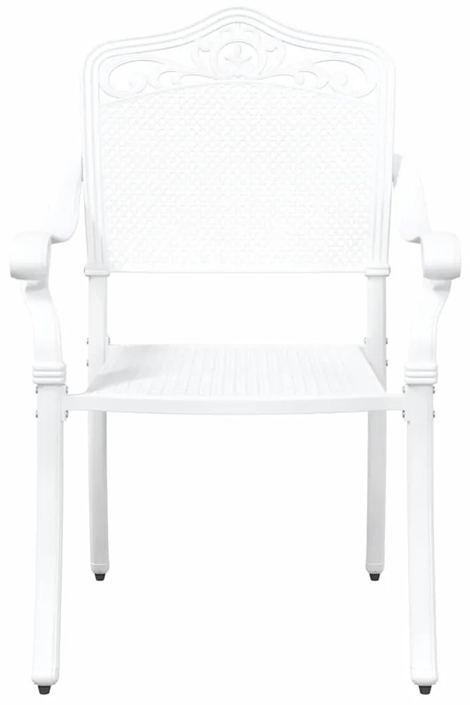 vidaXL Καρέκλα Κήπου 2 pcs Λευκό 55 x 55 x 92,5 εκ. Αλουμίνιο