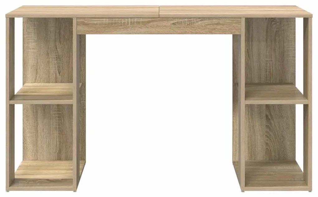 vidaXL Γραφείο με Αποθήκευση με ράφι Sonoma Δρυς 130 x 50.5 x 75 εκ.