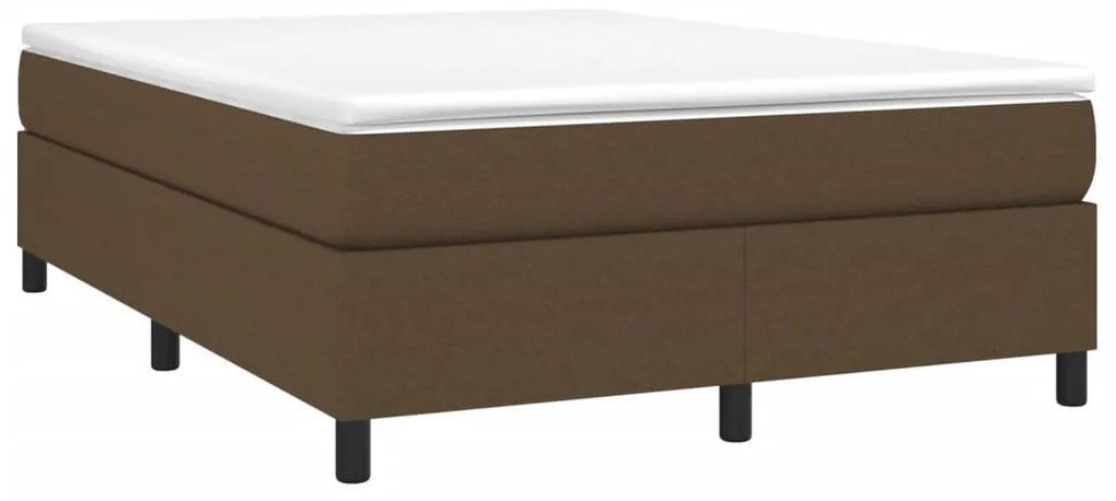 vidaXL Κρεβάτι Boxspring με Στρώμα Σκούρο Καφέ 140x200 εκ Υφασμάτινο