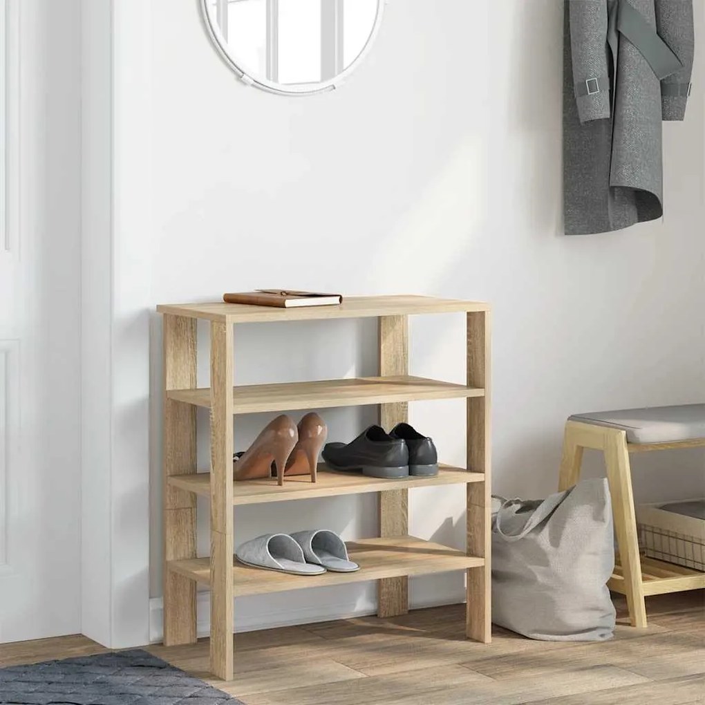 Ράφι παπουτσιών vidaXL Sonoma Oak 61x32x70 cm Κατασκευασμένο ξύλο