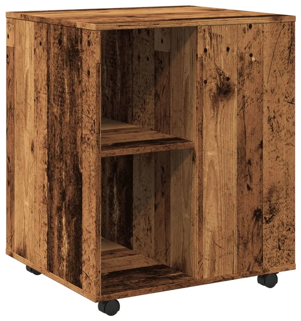 vidaXL Ντουλάπι Τροχήλατο Όψη Παλαιού Ξύλου 60x53x72 εκ. Επεξεργ. Ξύλο