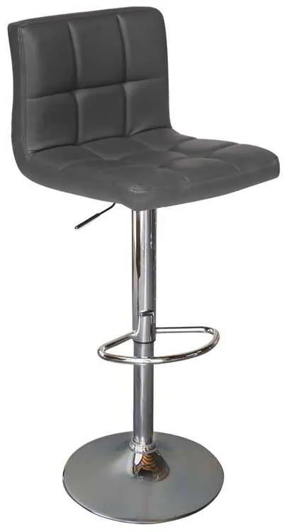 Σκαμπώ Lino Bar Χρώμιο/PU Γκρι 44x50x62/92-83/113cm (Σετ 2 ΤΕΜ)