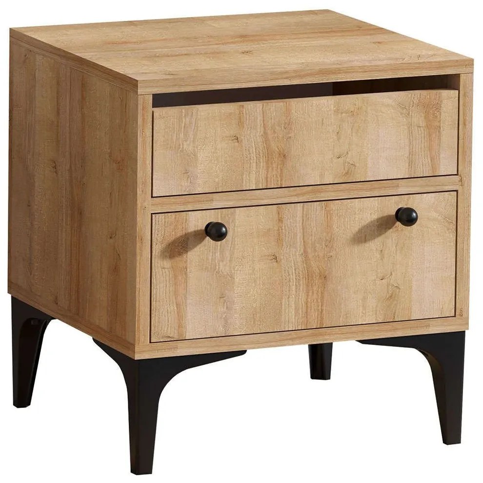 Κομοδίνο Orabella 393MRD1204 45x40x51cm Oak-Black