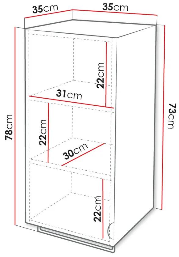 Επιτοίχιο ντουλάπι μπάνιου Merced D102, Γκρι, Τοίχου, Ο αριθμός των θυρών: 1, 78x35x35cm, 16 kg | Epipla1.gr