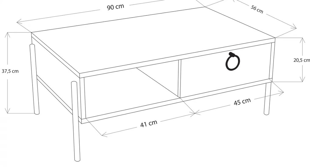 ΤΡΑΠΕΖΙ ΣΑΛΟΝΙΟΥ SONAMA ΛΕΥΚΟ HM9247.01 90x56x37,6 εκ.