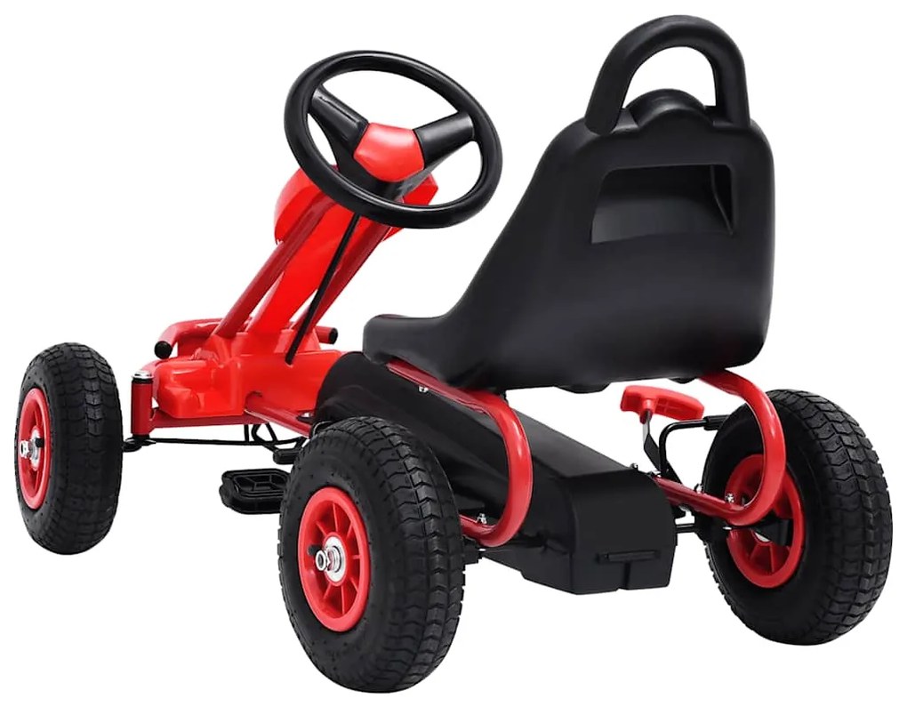 vidaXL Go Kart με Πετάλια και Λάστιχα Πεπιεσμένου Αέρα Κόκκινο