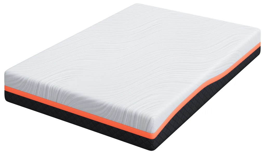 vidaXL Στρώμα Λευκό, Γκρι 140 x 190 cm Pěna