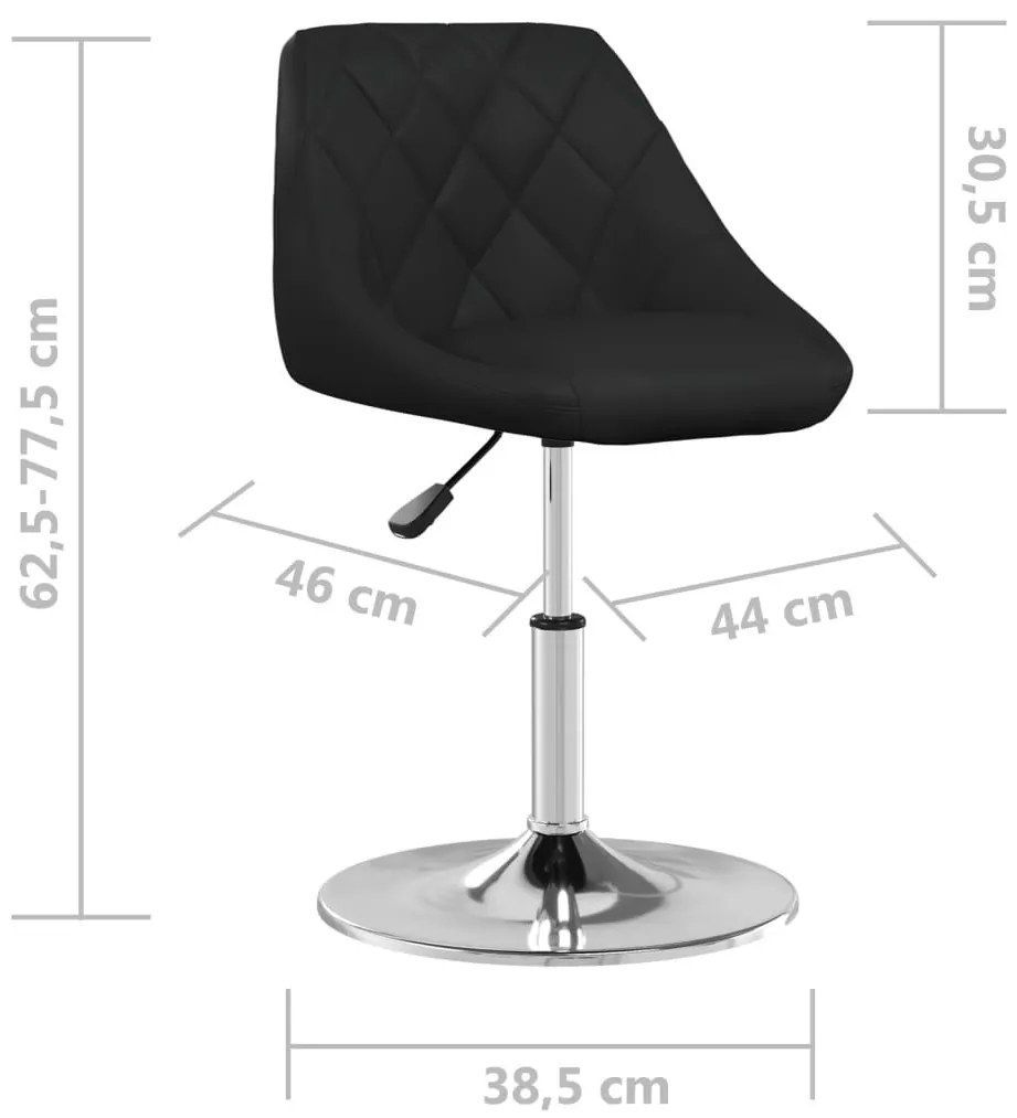 Καρέκλα Τραπεζαρίας Μαύρη από Συνθετικό Δέρμα - Μαύρο
