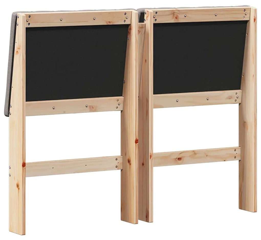 vidaXL Ταπετσαρισμένο κεφαλάρι Taupe 120 cm Στερεά ξυλεία πεύκου