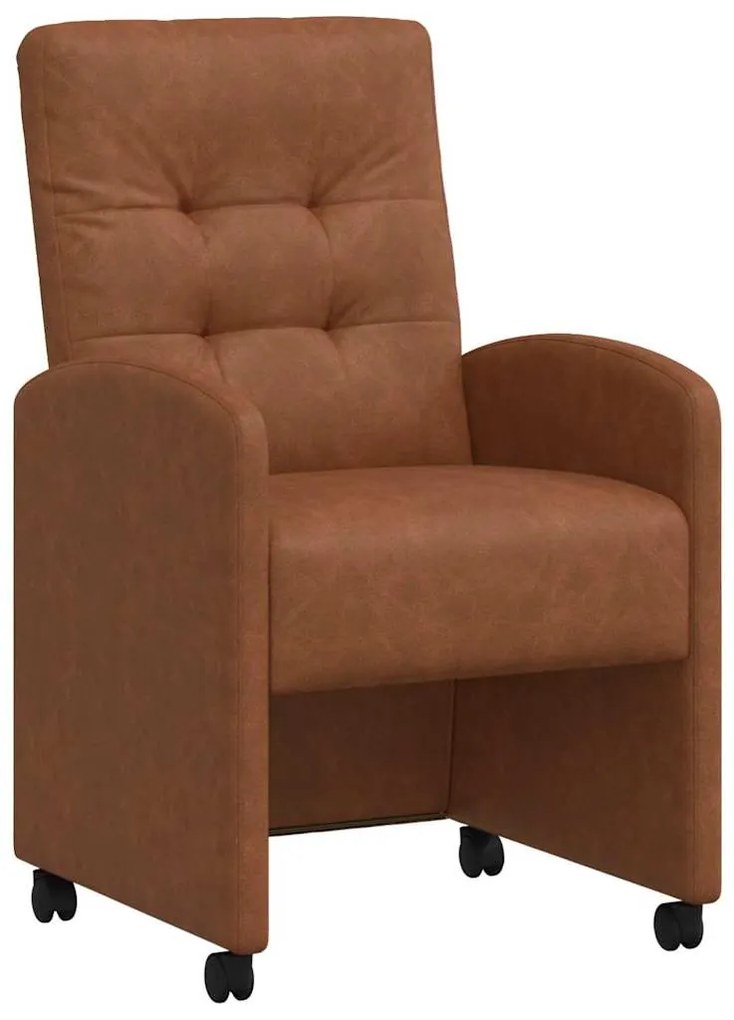 vidaXL Καρέκλες Φαγητού με Ρόδες με τροχούς 2 pcs Καφέ 58 x 67 x 97 εκ