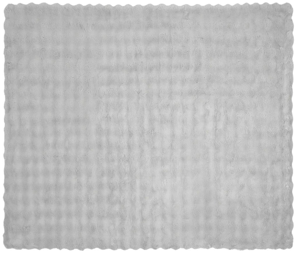 vidaXL Ψεύτικη κουβέρτα από κουνέλι Γκρι 240 x 270 εκ. Πολυεστέρας