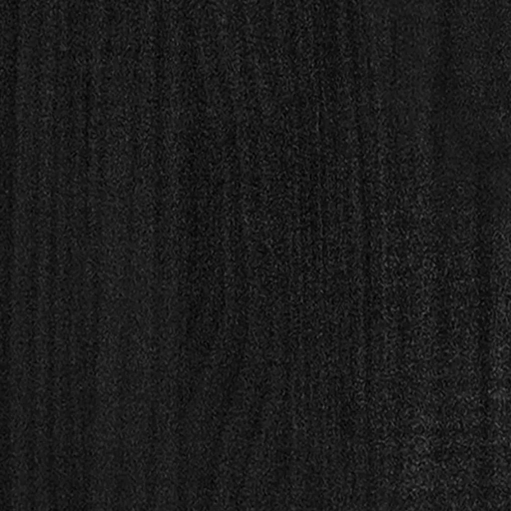 vidaXL Πλαίσιο Κρεβατιού Μαύρο 75 x 190εκ. από Μασίφ Ξύλο Small Single