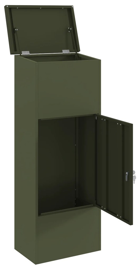 vidaXL Θυρίδα Πακέτων Λαδί 44.5 x 29 x 110.5 εκ Ατσάλι
