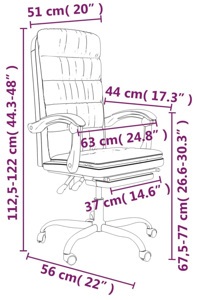 Ανακλινόμενη καρέκλα γραφείου Μαύρο Faux Leather - Μαύρο