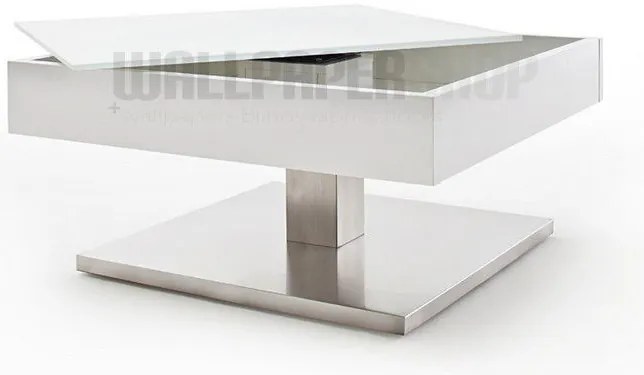 Τραπεζάκι Σαλονιού Λευκό 75x75x38